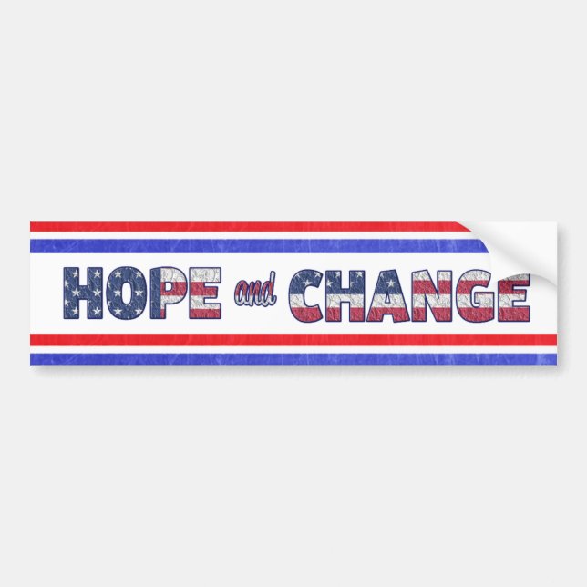Hope and Change Democrat Bumper Sticker (Front)