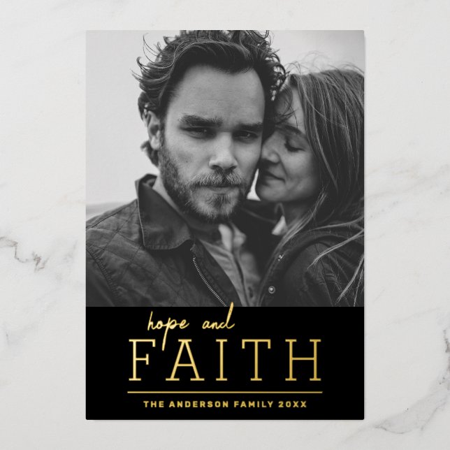 Hope and faith. Elegant religious Christmas gold (Front)