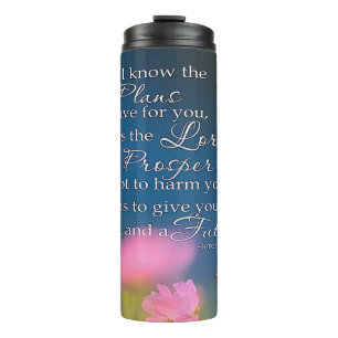 Hope and future  flowers and bird thermal tumbler
