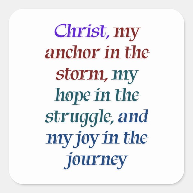 Hope and Joy in Christ Square Sticker (Front)