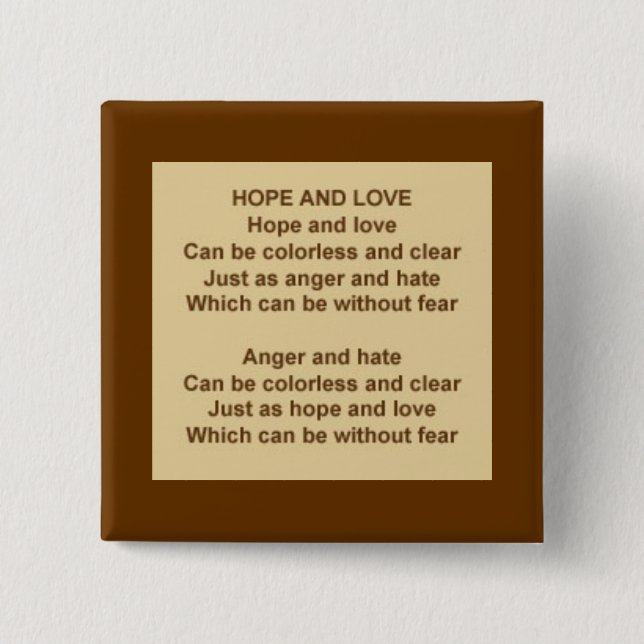 Hope And Love Button (Front)