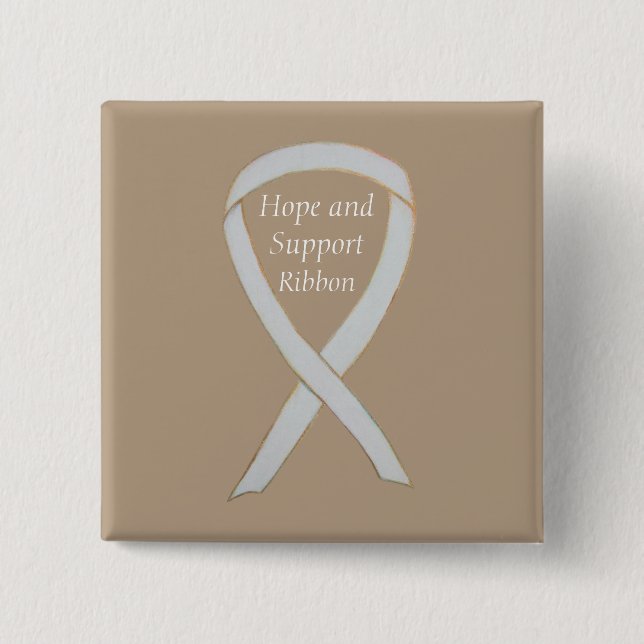 Hope and Support White Ribbon Pin (Front)