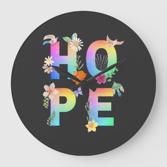 Hope Artistic Positive Motivational Inspirational Large Clock (Front)