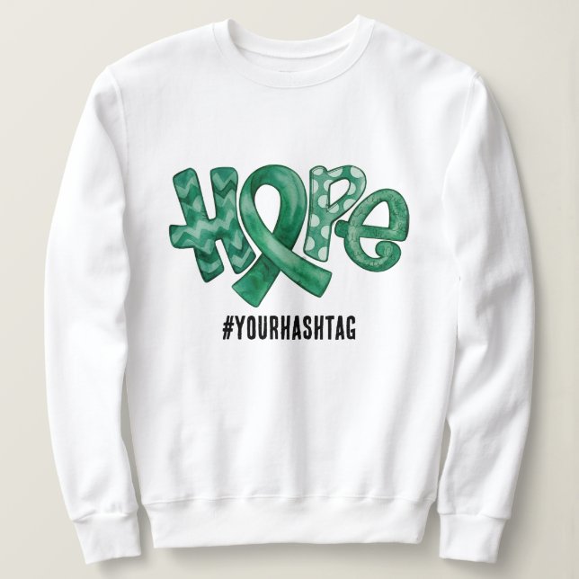 Hope Awareness Ribbon Personalised Hashtag Sweatshirt (Design Front)