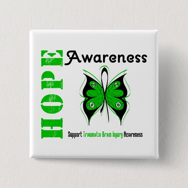 Hope Awareness Traumatic Brain Injury 15 Cm Square Badge (Front)
