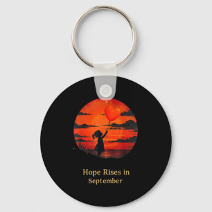 Hope Balloon Childhood Cancer Awareness September Key Ring