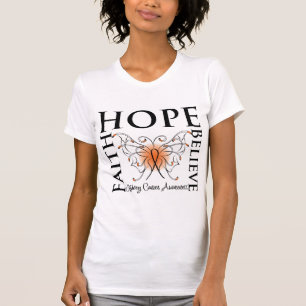 Hope Believe Faith - Kidney Cancer (Orange) T-Shirt