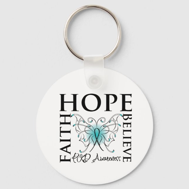 Hope Believe Faith - Polycystic Kidney Disease Key Ring (Front)