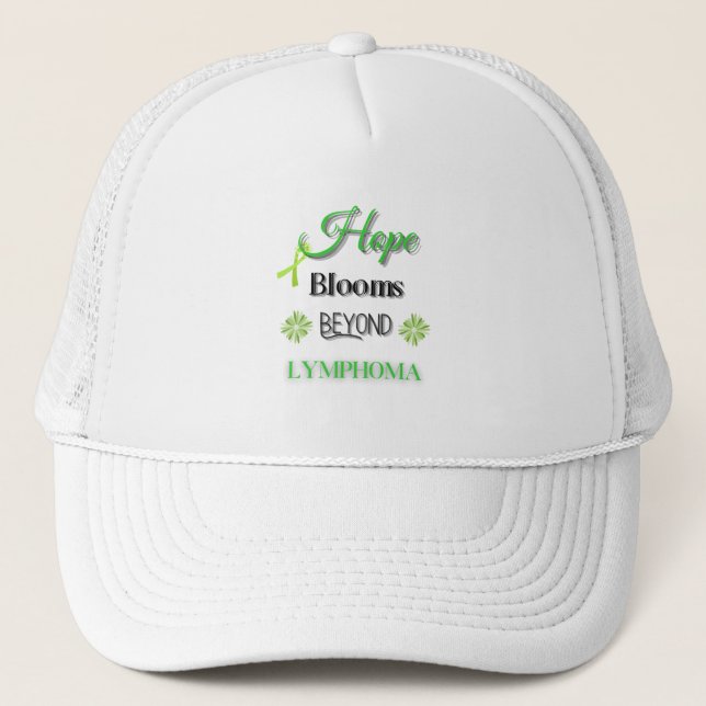 HOPE BLOOMS BEYOND LYMPHOMA/ AWARENESS UNISEX TRUCKER HAT (Front)