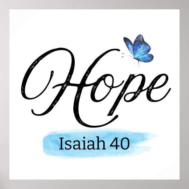 Hope Blue Butterfly Poster (Front)