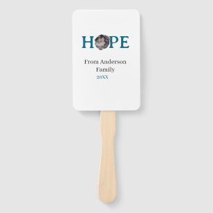 Hope blue holidays bold letter kids photo name yea hand fan