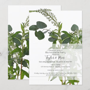 "Hope" Botanical Watercolor W/ Eucalyptus Leaves Invitation