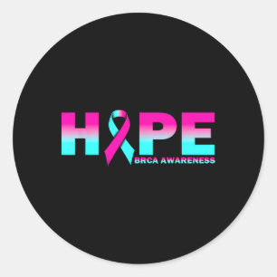 Hope BRCA Awareness Breast Cancer nk Ribbon Classic Round Sticker