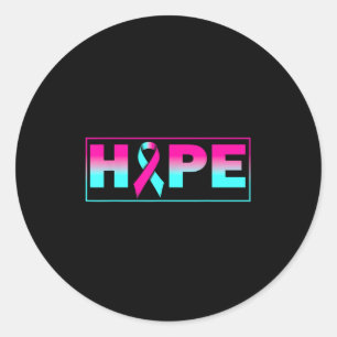 Hope Brca Awareness Breast Cancer Pink Ribbon Classic Round Sticker