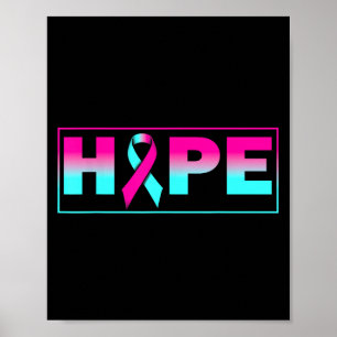 Hope Brca Awareness Breast Cancer Pink Ribbon Poster