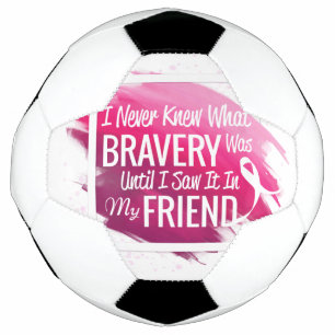 Hope Breast Cancer awareness pink ribbon on heart Soccer Ball
