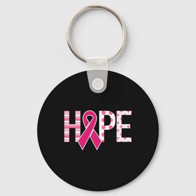 Hope Breast Cancer Awareness Support 1  Key Ring (Front)