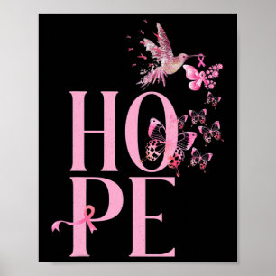 Hope Breast Cancer AwarenessandHummingbird Breast  Poster