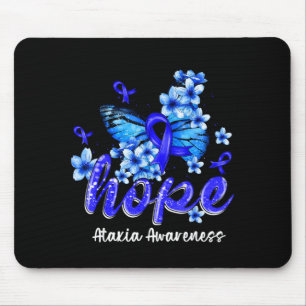 Hope Butterfly Blue Ribbon Ataxia Awareness Mouse Pad