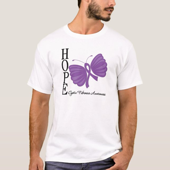 Hope Butterfly Cystic Fibrosis T-Shirt (Front)