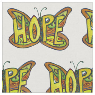 Hope Butterfly Inspirational Word Fabric Material