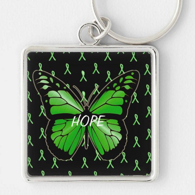 Hope Butterfly Lyme Disease Awareness Keychain (Front)