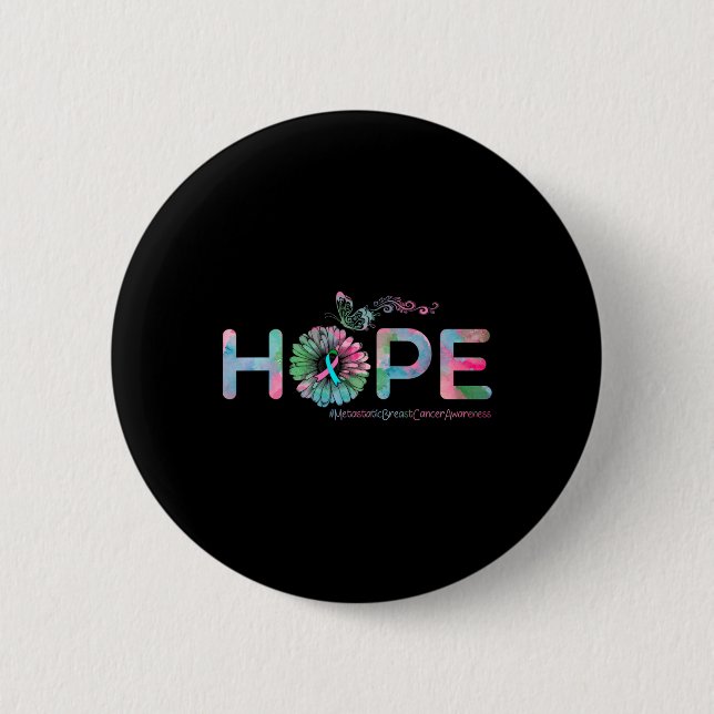 HOPE Butterfly Metastatic Breast Cancer Awareness  6 Cm Round Badge (Front)