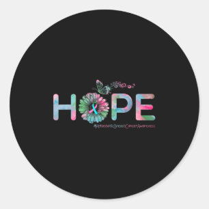 Hope Butterfly Metastatic Breast Cancer Awareness  Classic Round Sticker