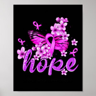 Hope Butterfly Purple Ribbon Overdose Awareness Poster