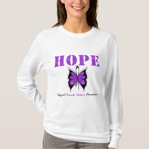 Hope Butterfly Ribbon Domestic Violence T-Shirt