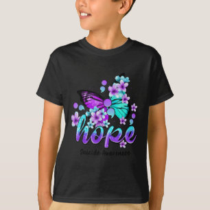Hope Butterfly Semicolon Suicide Awareness Gifts T-Shirt