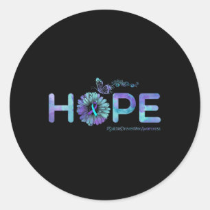 Hope Butterfly Suicide Prevention Awareness Gifts Classic Round Sticker