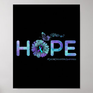 Hope Butterfly Suicide Prevention Awareness Gifts Poster