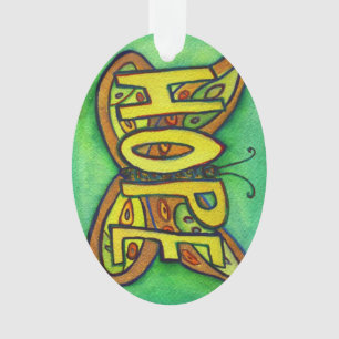 Hope Butterfly Word Art Gift Holiday Ornament