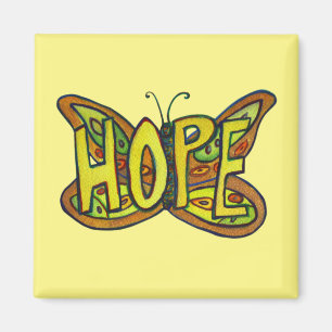 Hope Butterfly Word Art Inspirational Magnet