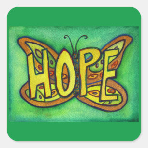 Hope Butterfly Word Art Inspirational Sticker