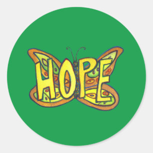 Hope Butterfly Word Art Inspirational Stickers