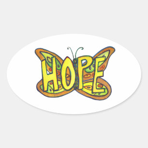 Hope Butterfly Word Art Inspirational Stickers