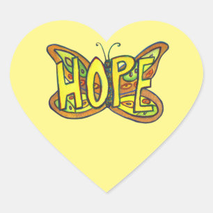 Hope Butterfly Word Art Inspirational Stickers