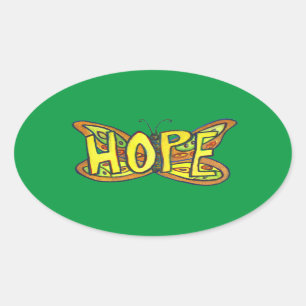 Hope Butterfly Word Art Inspirational Stickers