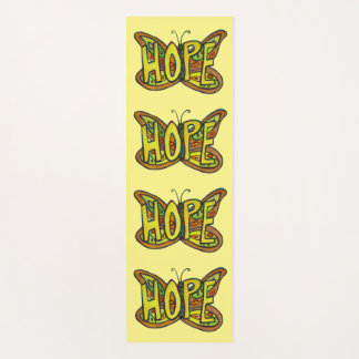 Hope Butterfly Word Art Inspirational Yoga Mats