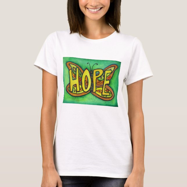 Hope Butterfly Word Art Personalised Tee Shirts (Front)