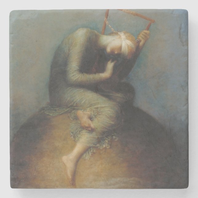 Hope (by George Frederick Watts) Stone Coaster (Front)