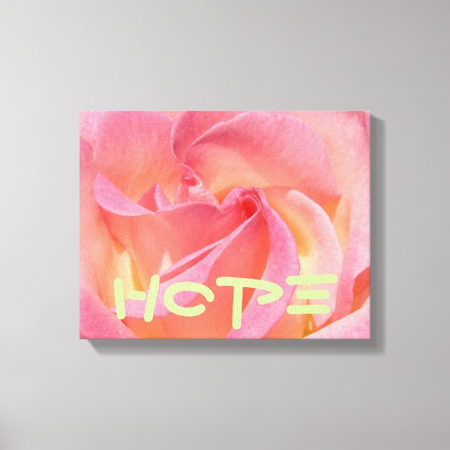Hope Canvas Art Prints Pink Rose Flower Decorative (Front)