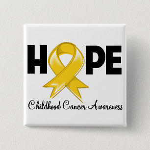 Hope Childhood Cancer Awareness 15 Cm Square Badge