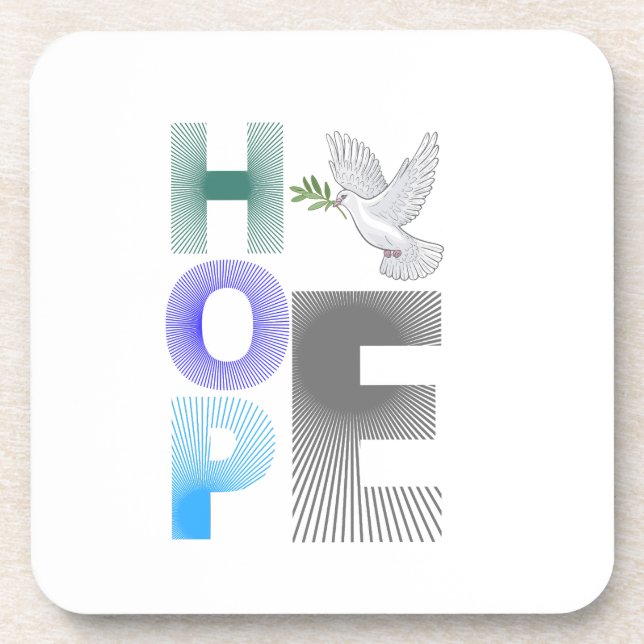 Hope - Christian Faith Inspirational Coaster (Front)