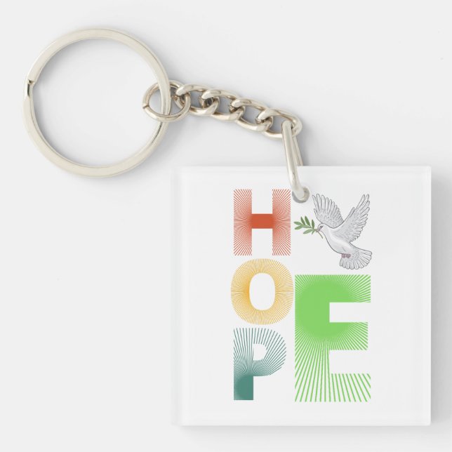 Hope - Christian Faith Inspirational Key Ring (Front)