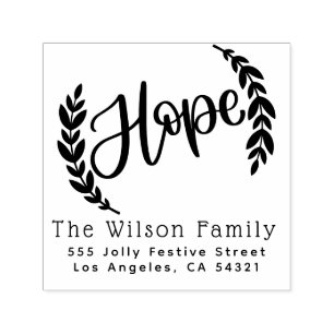 Hope Christmas Family Name Return Address Self-inking Stamp