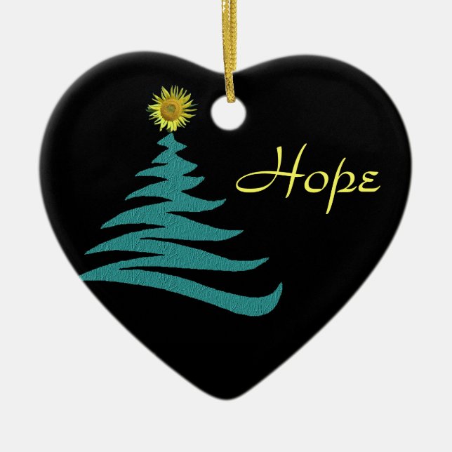 Hope Christmas Tree Ornament - Heart (Front)