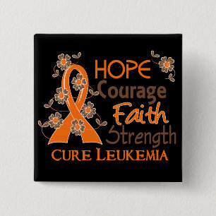 Hope Courage Faith Strength 3 Leukaemia 15 Cm Square Badge